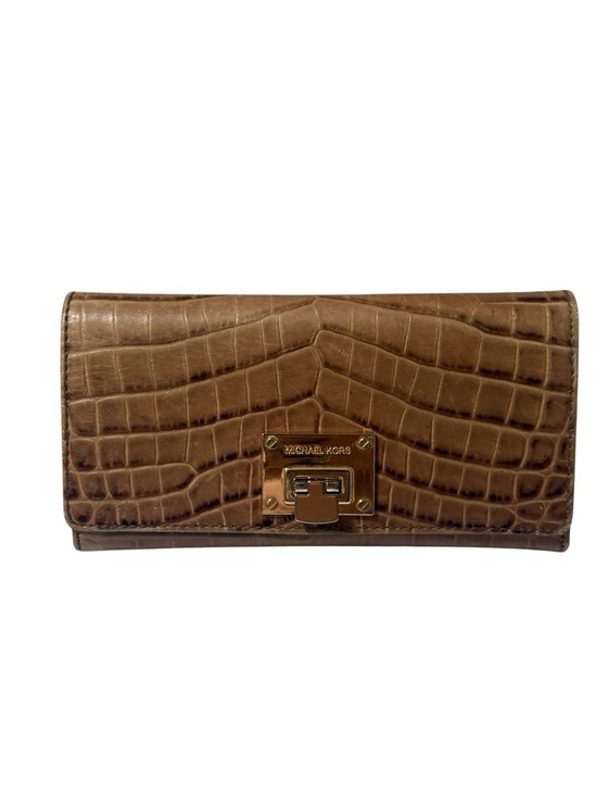Michael Kors Handbags - Michael Kors Brown Croc-Embossed Leather Wallet in good condition